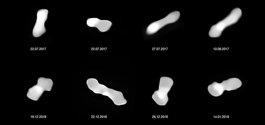 Фото астероида Клеопатра под разными углами. ESO/Vernazza, Marchis et al./MISTRAL algorithm (ONERA/CNRS)